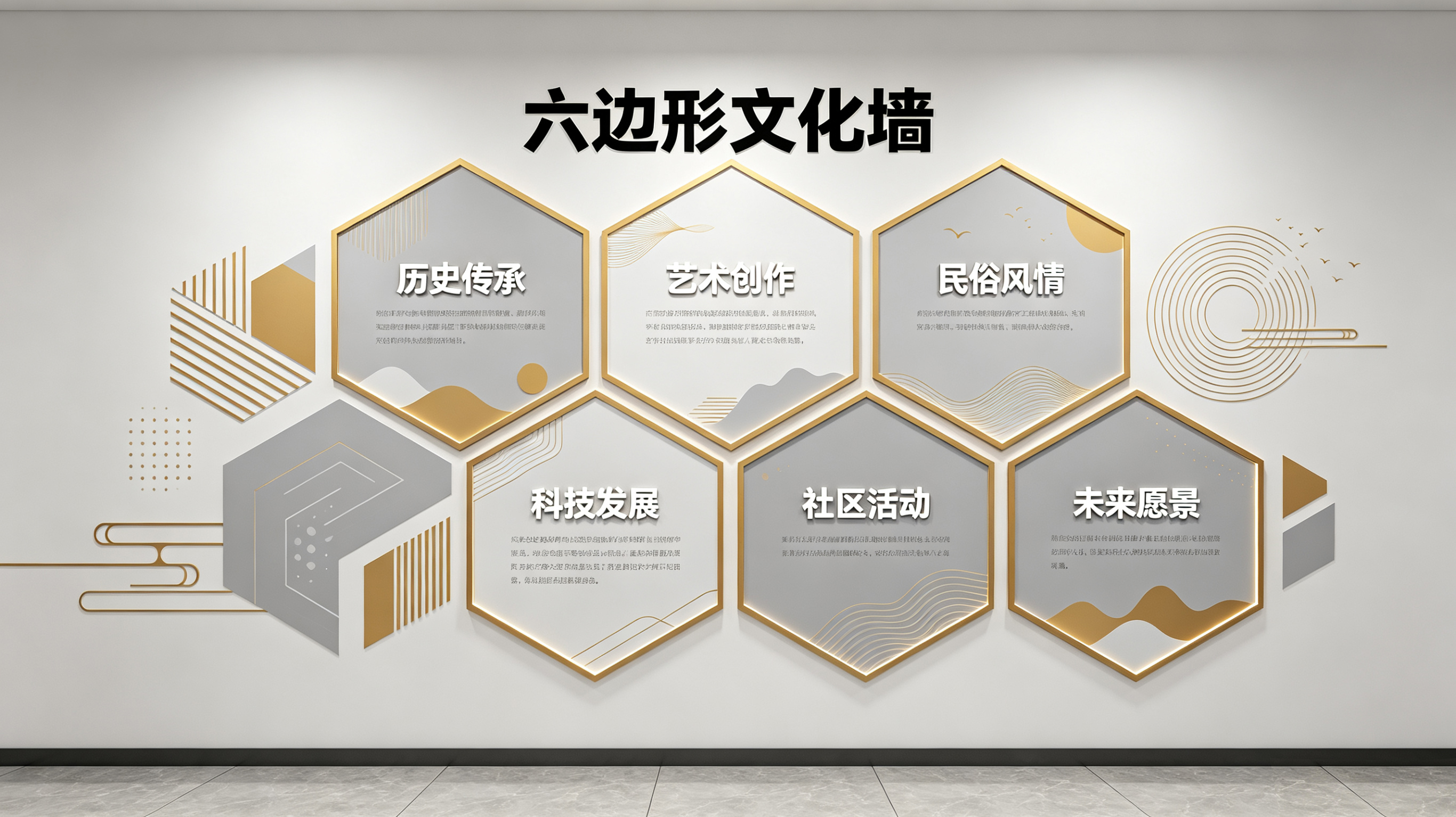 绍兴企业文化墙 | 六边形信息美学